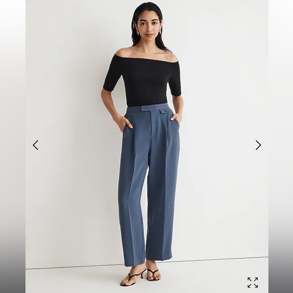 Madewell Tall Rosedale High Rise Straight Pant in Crepe Nighttime